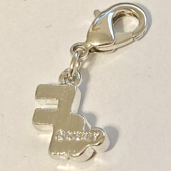 Vintage Disney Pink Crystal Mickey Mouse Ears Charm Clip On Initial Letter F - Picture 7 of 10
